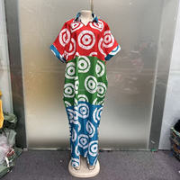Robe Bubu décontractée pour femme grande taille, nouvelle collection, tendance, à col revers, coupe ample, imprimé géométrique africain, style caftan, color-block, pour la maison
