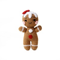 Boneka Rajut Gingerbread Man Buatan Tangan untuk Natal, Mainan Gigitan Bayi, Hadiah Unik yang Menenangkan dan Dapat Digigit