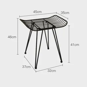 Taburete de hierro forjado para Patio, taburete otomano redondo de Metal, otomano curvo, muebles de exterior e interior