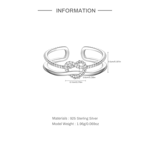Anillo de Compromiso de Diseño Personalizado CANNER con Circonita Cúbica, Anillo de Plata 925 con Doble Cruz y Corazón, Regalos para el Día de San Valentín - Product Image 6