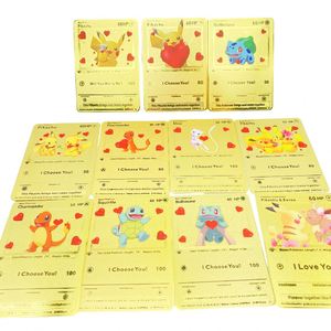 Support Personnalisé Haute Qualité Acier Inoxydable Métal Or Jeu Cartes à Collectionner Charizard 1ère Édition Métal Or Poke mon Cartes - Product Image 1