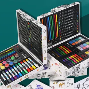 微博学生蜡笔水彩笔绘画套装64件儿童卡通贝壳艺术绘画套装儿童彩笔礼品套装
