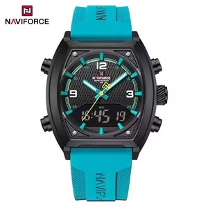 นาฬิกา NAVIFORCE 9242 รุ่นใหม่ นาฬิกาควอตซ์ดิจิตอลสำหรับผู้ชาย ดีไซน์ทันสมัย สายซิลิโคน กันน้ำ นาฬิกาสปอร์ตแบบลำลอง ปี 2025 - Product Image 1