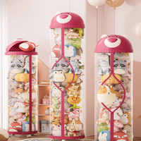 Seau de rangement pour poupées seau de rangement pour jouets à fermeture éclair panier organisateur de poupées en peluche cylindre de rangement pour poupées d'enfants