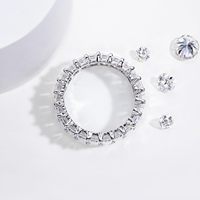 Bague d'éternité en moissanite, taille ronde/émeraude, 5 carats au total, couleur D, VVS1, argent sterling 925 plaqué or blanc, alliances de mariage