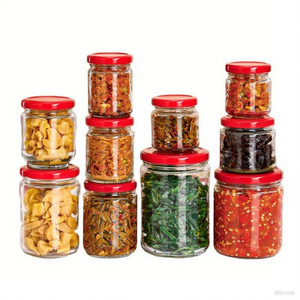Contenitori in <span class=keywords><strong>Vetro</strong></span> per Alimenti da 100/150/195/240/350/450/500/1000ml, Barattoli Rotondi con Coperchio per Conservazione e Confezionamento Alimentare - Product Image 5