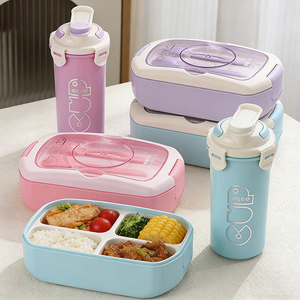 Lonchera Portátil de Gran Capacidad, Apta para Microondas, Libre de BPA, con Botella de Agua, Hermética, con Cuchara y Tenedor - Product Image 6