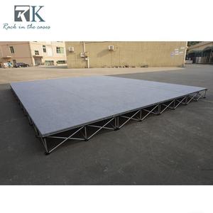 Escenario de Plataforma con Acabado Alfombrado Gris y Plataforma Elevadora Cuadrada Plegable - Product Image 3