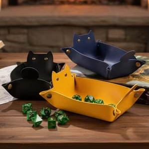 PU Leather Cute Cat Shape <b>Foldable</b> <b>Desk</b> Tray with Embossing Printing-Durable Promotional Gift for Office or Gaming - Product Image 2