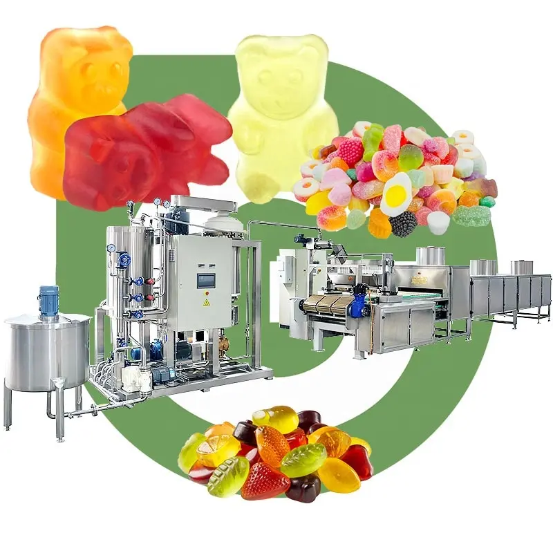 Otomatis penuh cetakan pati beruang gula jeli Cola senyawa Gelatin permen lembut bola membuat bentuk mesin