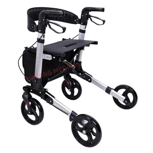 Deambulatore Pieghevole Leggero in Alluminio per Anziani, Ausilio per la Mobilità con Sedile per Adulti e Anziani - Product Image 3