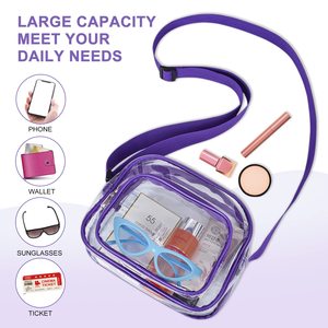 Personalizado transparente PVC Crossbody impermeable estadio aprobado claro mensajero hombro Bum hombres mujeres uso al aire libre Sling Bag deportivo - Product Image 3