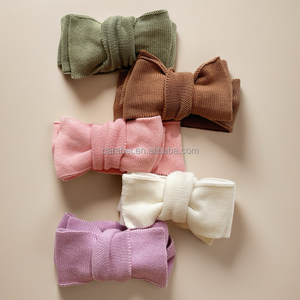 Diadema de Algodón Tejido con Doble Lazo <span class=keywords><strong>para</strong></span> Recién Nacida, Color Sólido, Lazo Grande, Accesorio Suave <span class=keywords><strong>para</strong></span> el Cabello de Bebé Niña, Lazo <span class=keywords><strong>para</strong></span> <span class=keywords><strong>Bautizo</strong></span>, Topknot - Product Image 6