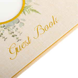 Elegante <span class=keywords><strong>libro</strong></span> degli ospiti con copertina in lino a forma di cuore matrimonio Guest Book doccia festa di nozze - Product Image 4