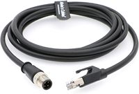 Kabel Ethernet Industri M12 4 Pin Male ke RJ45 Male Kode D, Berpelindung Ganda CAT5e untuk Penggunaan Kamera