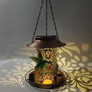 Usine En Gros Mangeoire À Oiseaux Lumière Solaire Décoration Extérieure Éclairage De Jardin Lumière Solaire Suspendue Pendentif Lampe Solaire Jardin - Product Image 6
