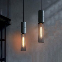 Lustre suspendu LED E27 moderne en ciment et fer, style nordique, pour îlot de cuisine, salon, villa, restaurant