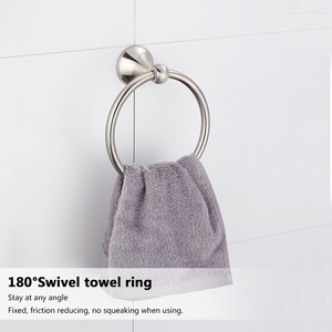 Ensemble d'accessoires de salle de bain en nickel satiné moderne, 4 pièces, barre porte-serviettes - Product Image 3