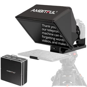 Teleprompter Plegable Ambitful T14 PRO con Pantalla Grande para Fotografía de Retratos, Material ABS, para Smartphones, Cámaras DSLR, Grabación de Video en Vivo - Product Image 1