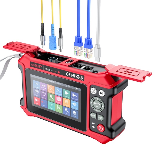 NOYAFA 16 in 1 Professional Fiber Network Analyzer | 16-Function OTDR Tester with 10G Ethernet, Dual OPM, VFL & RJ45 Interface