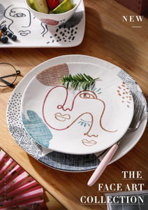 Assiettes en céramique à motifs linéaires artistiques pour une dégustation élégante et des accessoires de décoration intérieure, ensembles de vaisselle de luxe blancs, 72 pièces - Product Image 6