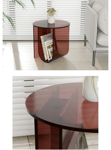 Nordico moderno mobili per la casa personalizzabile estensibile <span class=keywords><strong>tavolo</strong></span> rotondo <span class=keywords><strong>Plexiglass</strong></span> comodino divano in plastica acrilico tavola rotonda - Product Image 2