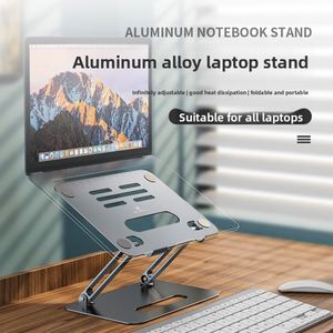 X323 Boneruy Factory Outlet Black Ergonomic Aluminum Laptop Stand <b>Foldable</b> for Office <b>Desk</b> Laptop Stand - Product Image 3