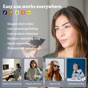 Enregistrement en <span class=keywords><strong>studio</strong></span> microphone sans fil portable revers conférence sans fil lavalier podcast mini microphones - Product Image 5