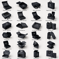 Boîte pliable en carton rigide noir mat de grande taille, de qualité supérieure, avec fermeture magnétique pour vêtements, vente en gros