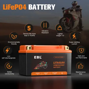 6Ah charge rapide remplacement électrique batterie rechargeable de moto Lifepo4 12V batterie au lithium pour moto