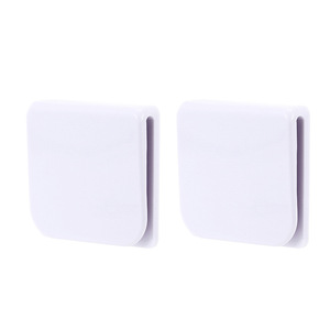 <b>Shower</b> Curtain Clip Square White Adhesive Wall Mount Easy Installation Minimalist Design Bathroom <b>Shower</b> Room <b>Accessory</b> - Product Image 5