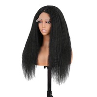 Perruques Afro Transparentes à Dentelle Frontale Style Européen et Américain, Naturelles et Volumineuses, Haute Densité, pour le Marché Africain (Vente en Gros)