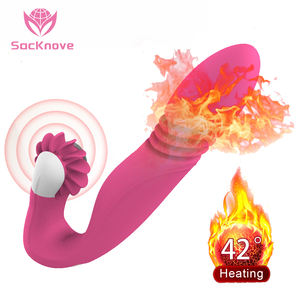SacKnove <span class=keywords><strong>Femme</strong></span> <span class=keywords><strong>Femme</strong></span> Produit Sexuel Jouets Rotation Télescopique Vibration Stimuler Vagin Clitoris Point G Gode Langue Vibrateur - Product Image 1