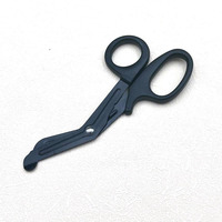 Petites Cisailles de Trauma en Acier Inoxydable Noires, Outil de Sauvetage Extérieur Polyvalent, Médical, Bricolage, Usage Domestique, avec Poignée en Plastique