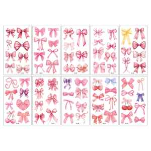 Tatuajes Temporales de Brazos Completos con Cinta Rosa para el Día de la Paciente con Cáncer, Personalizados, Resistentes al Agua, Arte Corporal - Product Image 1
