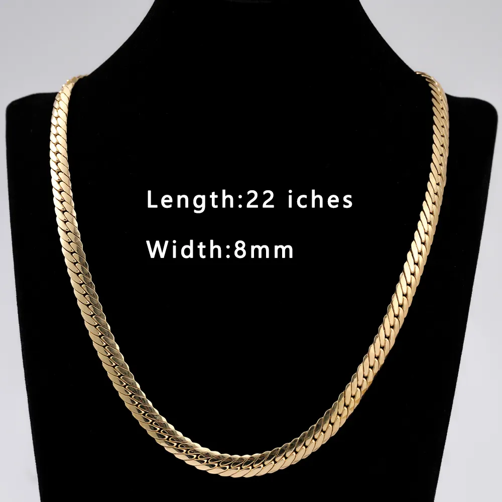 PCX Jewelry 7MM 10MM Pure 18K Real Yellow Gold Au750 Hiphop Sterling Miami Italian Cuban Link Curb Chains Men Wholesale