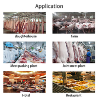 Mesin pemotong tulang baja tahan karat, mesin pemotong daging babi dan daging sapi segar tugas berat dengan pelindung keamanan