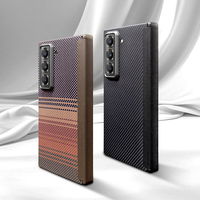 Casing Ponsel Serat Aramid Ultra Tipis Mewah untuk Z W25 Anti Guncangan Anti Sidik Jari dengan Cincin Magnetik Desain Timbul 25g