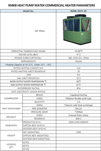 Pompe à chaleur commerciale pour piscine 210 kW, haute performance (COP), air-eau, 380 V, unité extérieure R410A, économe en énergie pour le chauffage de piscine et hydronique - Product Image 3