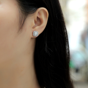 <strong>Fine</strong> 1ct*2 Round Moissanite <strong>Earrings</strong> Hypoallergenic S925 Silver VVS1 Clarity Moissanite <strong>Earrings</strong> Women Stud <strong>Earrings</strong> - Product Image 6