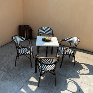 Pháp ngoài trời bàn ghế cà phê cửa hàng Retro PE mây bàn ghế Homestay sân vườn ngoài trời đồ nội thất - Product Image 5