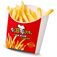 Boîte à frites en papier personnalisée, emballage alimentaire jetable, conteneur à collation en carton pour la restauration rapide