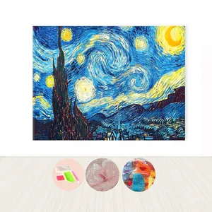 Famosa Broca Completo Rodada Pedrinhas Noite Estrelada de Van Gogh Pintura Diamante