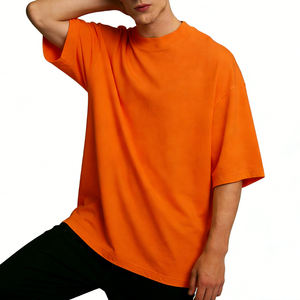 Camisetas de Hombre 100% Algodón, con Logotipo Personalizado, Tallas Grandes, al por Mayor, Cuello Alto Extendido de 3mm, Camisetas para Hombre - Product Image 6