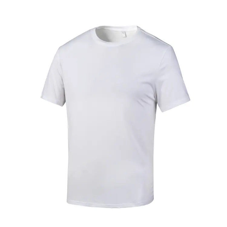 Dcy personalizado serigrafía camiseta 95 algodón 5 elastano camiseta hombres alta calidad Slim Fit blanco camiseta