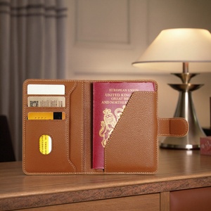 Boshiho - Estuche de Viaje Multifuncional para Pasaporte y Tarjetas de Crédito, Estilo Vintage, de Cuero Genuino, con Bloqueo RFID, 3 30MM - Product Image 4