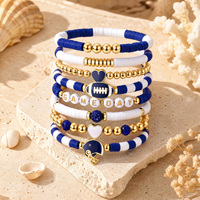 Ensemble de bracelets en vinyle souple à lettres, style mode, pour les amateurs de sport, avec breloque casque de football pour les jours de match