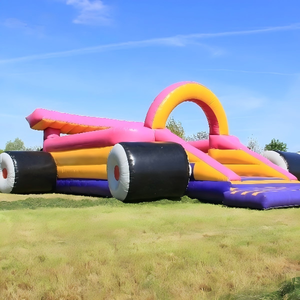 Château gonflable commercial pour enfants - Rose/Jaune/Noir en PVC pour locations <span class=keywords><strong>de</strong></span> fêtes - Product Image 2