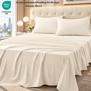 Juego de Sábanas de Microfibra Antibacterianas y Transpirables, Juego de Ropa de <span class=keywords><strong>Cama</strong></span> de 4 Piezas, Sábanas Duraderas para Dormitorio - Product Image 2