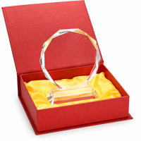 Trophée en cristal octogonal personnalisé avec boîte cadeau, trophée en cristal hautement transparent pour les cadeaux d'affaires et les récompenses sportives